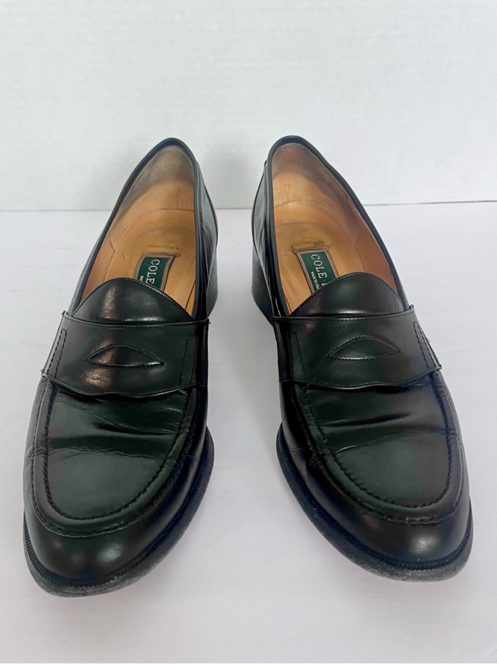 Cole Haan Women’s Black Leather Penny Loafers
